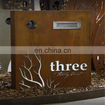 Waterproof house letterbox new design corten steel letterbox