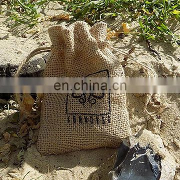 High quality printed drawstring emergency tinder jute bag