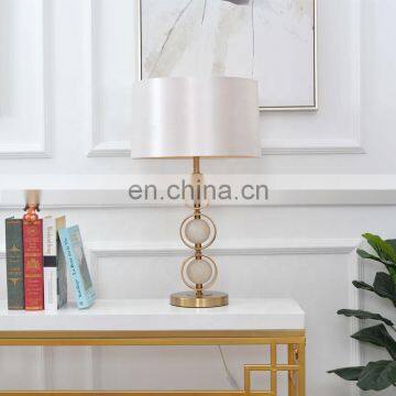 Metal Lamp Base White Fabric Shade Table Lamp Home Decor Led Table Light photo-3