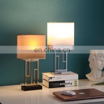 Good quality cheap living room bedroom metal base custom hotel decor table lamps for bedroom