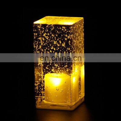 Modern Hotel Style Energy Saving Crystal Rechargeable Battery LED Cordless Restaurant Table Lamp For Dinner