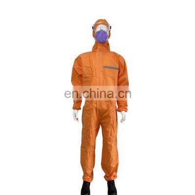 Clean Room PPE Safety orange Overalls Disposable 70G Protective Suit Coverall Jumpsuit With Hood Type 5 6