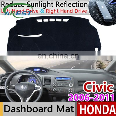 for Honda Civic 8 2006~2011 Anti-Slip Mat Dashboard Cover Pad Sunshade Dashmat Protect Carpet Accessories FB FK FA FD 2007 2008