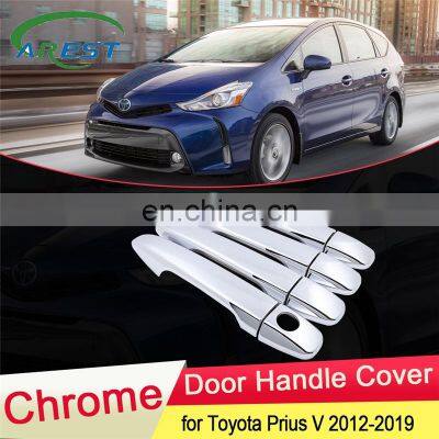 for Toyota Prius V 2012 2013 2014 2015 2016 2017 2018 2019 ZVW40 Daihatsu Mebius Chrome Door Handle Cover Trim Car Accessories