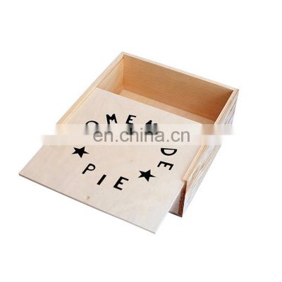 11.5 X 11.5 X 4 inches unfinished wooden boxes wholesale bakery pie gift box