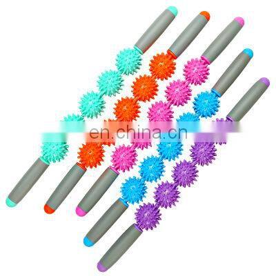 Fascia stick Yoga aids Five thorn ball Detachable Yoga Pilates stick Fitness body massage stick