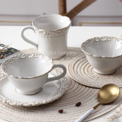 French vintage coffee cups and saucers