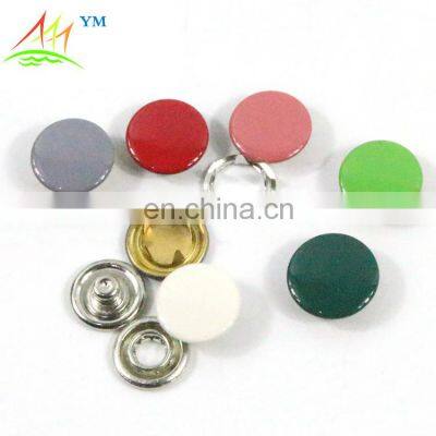 Custom colorful metallic ring prong snap button