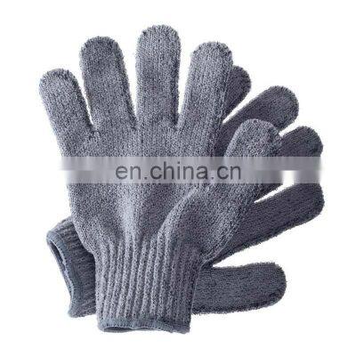 Unique Charcoal Bamboo Shower Body Scrubber Glove Natural Fiber Carbonized Bamboo Bath Gloves Exfoliating Gloves