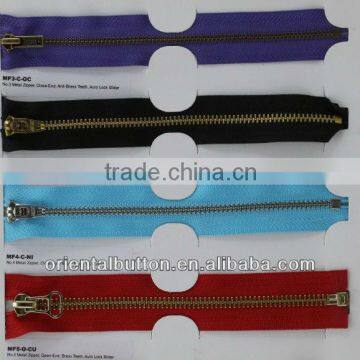 The fashion metal teeth dyeable tape KCC zipper