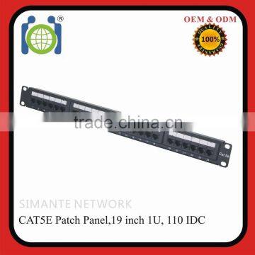 8p8c24 Port 1U Rack Mountable CAT5e Patch Panel - Support T568 A&B wiring & Easy installation