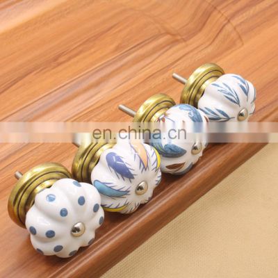 Factory Cheap Price Mediterranean Ceramic Handle Drawer Single Hole Wardrobe Cabinet Door Art Handle & Knob MJ-1037