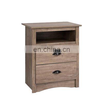 Drifted Gray End Table Bedside Cabinet Wood Night Stand with Storage Drawer