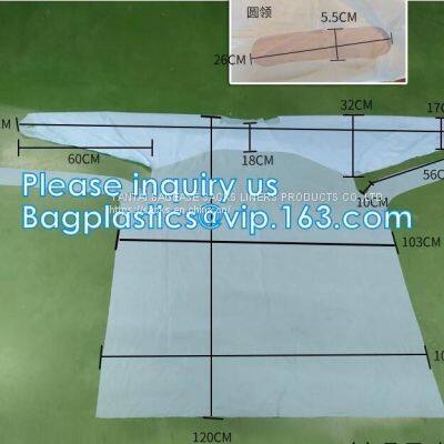 Disposable CPE plastic gown/Plastic coat Elastic cuff/Thumb Cuff,disposable hospital CPE isolation gown /protection gown