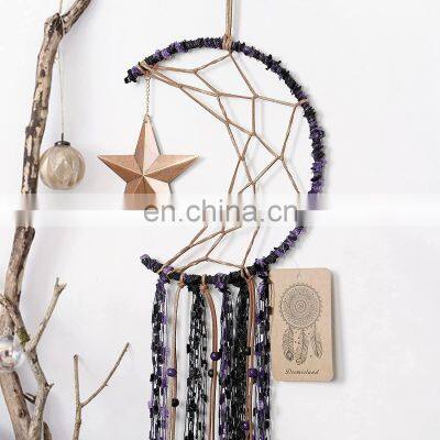 Pendant Star Feather Wind Chimes Home Decoration Macrame Wall Decor Handmade Dream Catcher