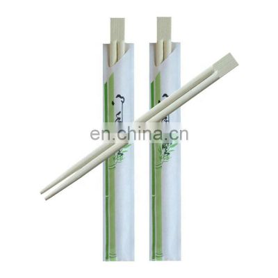 Hotel Restaurant Bamboo Chopsticks Disposable Square Custom Chopsticks with Open Paper Sleeve