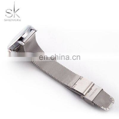 SHENGKE Full Sliver Women Wrist Watches K0049L Girls Mesh Band Watch Ultra Ladies Handwatch Bracelet Watch photo-5