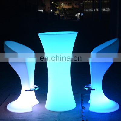 PE led bar tables /Led PE Light Up Chair for Restaurant Discotheque Pub Used Glowing Bar Table