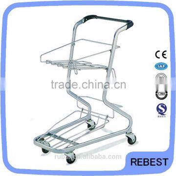 Supermarket metal push cart