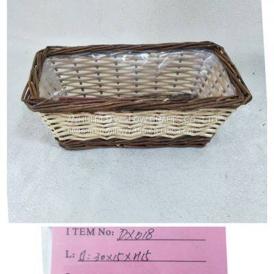 Outdoor Storage Wicker Basket Rectangular Willow Basket photo-3