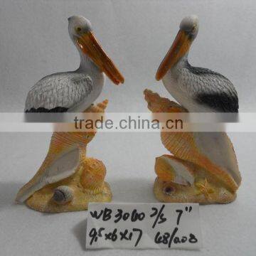 Polyresin Pelican Bird Figurine for Home decoration