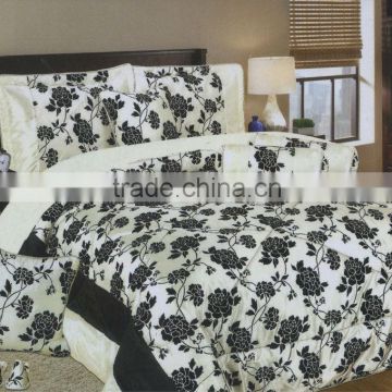 flocked polyester duvet cover comforter set made in china