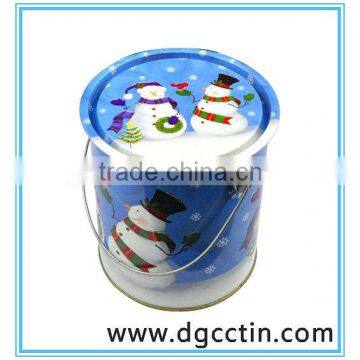 Tin pail with lid & handle