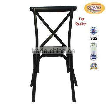 Factory Price Stackable Metal Frame Modern Wedding Black Cross Back Chair Supplier's Choice photo-2