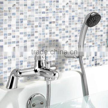 Chrome Bath Filler Mixer Tap + Modern Bathroom Hand Held Shower Head