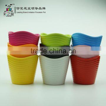 Direct Manufacturer Special Wavy Shape Caizhipen MX1301 Melamine Flower Pot Wholesale photo-6