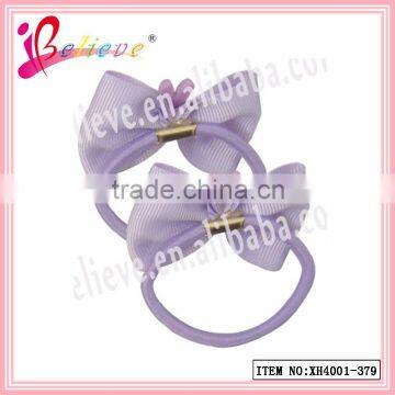 Kids favorite hair accessories lovely rabbit decoration ribbon bow elastic hair rope (XH4001-379)