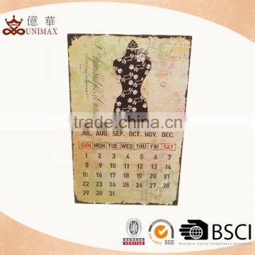 2015Custom new fashion metal wall calendar online sell