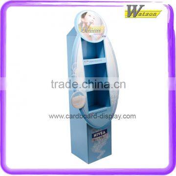 New design shop and supermarket promotional cardboard display shelf for mildy wash