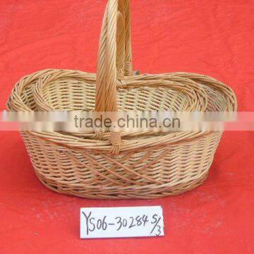 willow fruit basket with handle for sale