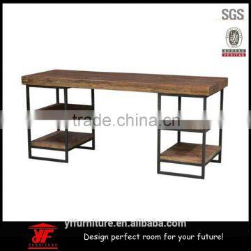 latest design wooden computer table size with bookshelf