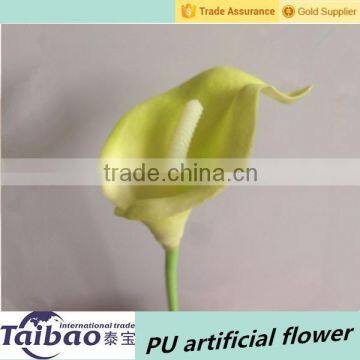 Low price wholesale PU material light green real touch callas flower