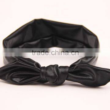 Baby Gold Knotted Headwrpas,metallic Bunny Ears Messy Hair Bow Headband in Stock photo-2