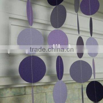 HOT!purple Circle Paper Garland for Home Baby Show Decorations photo-2