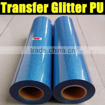 Blue glitte transfer vinyl film for clothes