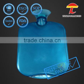 Giant sky blue color PVC hot water bottle with small fish