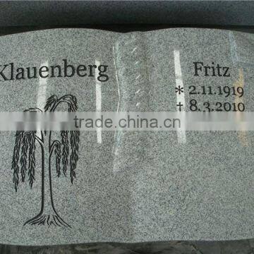 European style granite book shape headstones