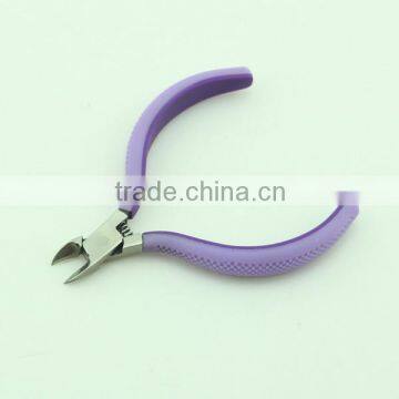 Purple Silicone Handle Sharp Blade Nail Salon Best Cuticle Nippers