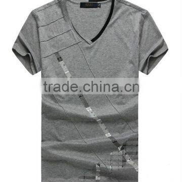 Men v neck new design short sleeve fancy t shirt