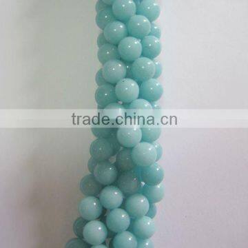 wholesale high quality gemstone blue dye jade round beads jewelry