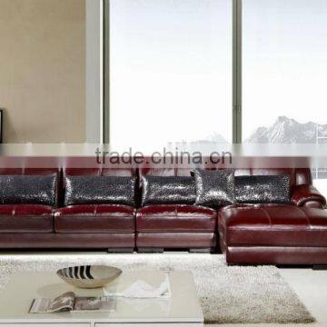 furniture living room / L-shape leather sofa set / home furniture corner sofa set 631