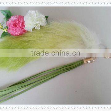 Fahion dyed Color Fox Tail Keychain with tassel