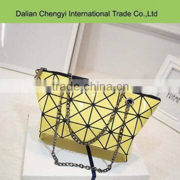 Wholesale Two Usage Rhombus Pattern Girls pu Shoulder Chain Bag