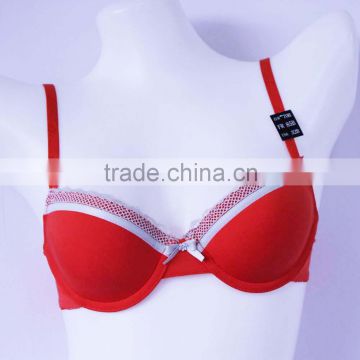 Custom red bra cotton bra push up girls bra undergarment