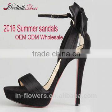 OEM ODM high quality women strappy heels high heel sandals for 2016 summer