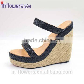 Wholesale custom made women wedge heel slippers